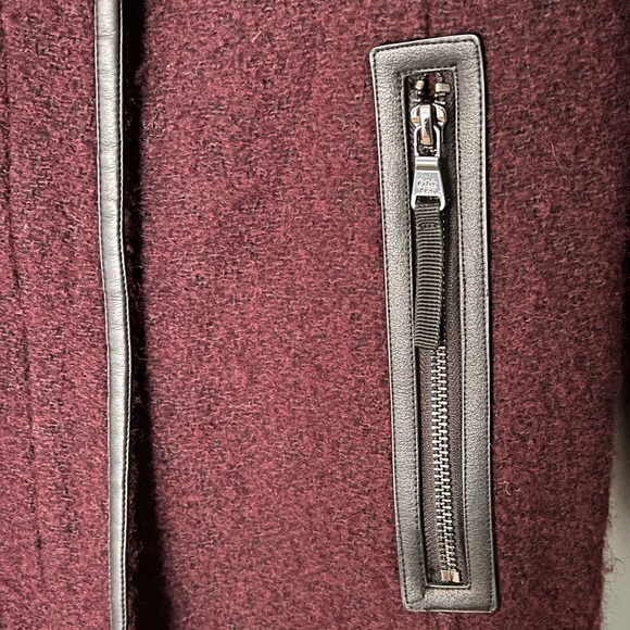 Calvin Klein Wool Jacket/Coat Size Small Maroon EUC - Picture 5 of 7